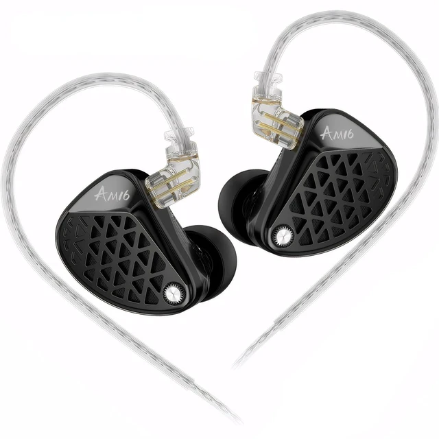 Main image of KZ AM16 Professional HiFi Earphones 8-Unit Balanced Armature in-Ear Headphones with Powerful Bass and High Fidelity, Replaceable Cable Earbuds (Without Mic, Balanced Tuning Edition)