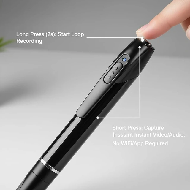 Alt view image 2 of 7 - 32GB Voice Recorder Pen, Digital Audio Recorder for Lectures, Meetings & Interviews, One-Button Recording, USB Transfer, Includes 3 Ink Refills
