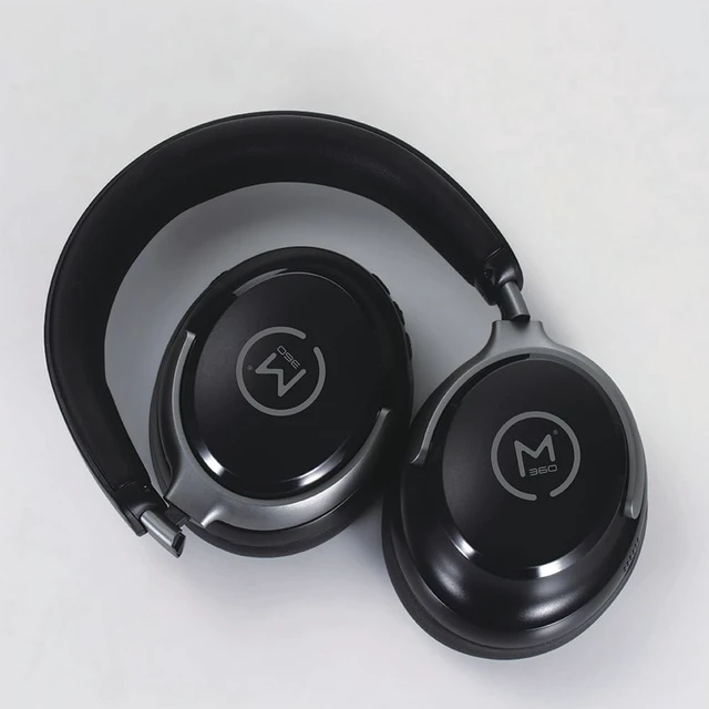 Alt view image 2 of 5 - Aspire ANC Wireless Noise Canceling Headphones - Bluetooth Headset with Microphone - Black/Silver - HP8550ANC for Work, Travel and Home