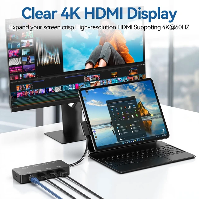 Alt view image 7 of 7 - Surface Docking Station, 10-in-1 Surface Pro Dock with 4K@60Hz HDMI, Gigabit RJ45 Ethernet, 3 USB 3.0, 2 USB-C, SD/TF Card Slot, Magnetic Surface Dock for Surface Pro 11/10/9/8/X/7+, Surface Laptop/Go