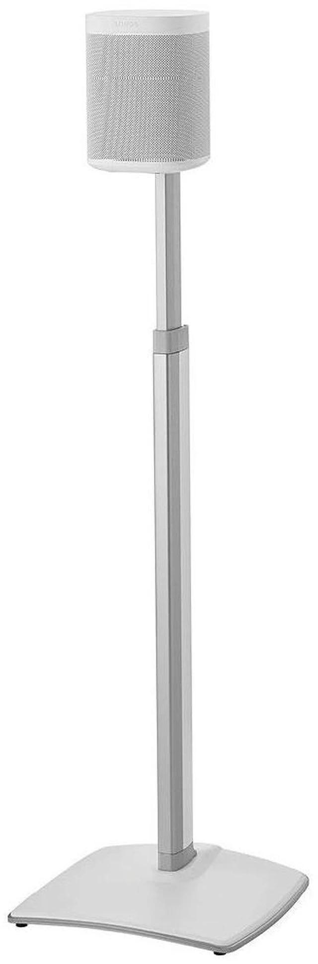 Main image of Adjustable Height Wireless Speaker Stands Designed for SONOS ONE, ONE SL, Play:1, and Play:3 - Tool-Free Height Adjust Up to 16" with Built in Cable Management - Single White