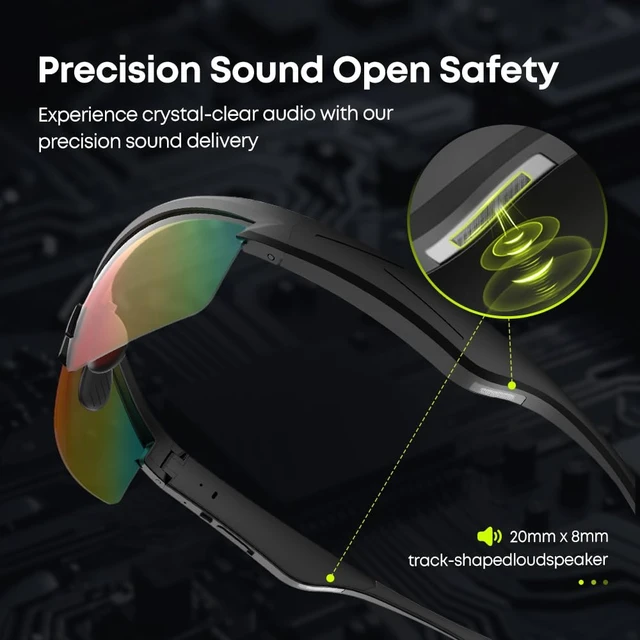 Alt view image 3 of 7 - AirNova Sport Audio Sunglasses, Polarized UV400, Bluetooth Headphones