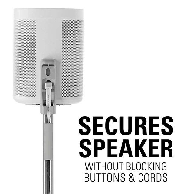 Alt view image 6 of 7 - Adjustable Height Wireless Speaker Stands Designed for SONOS ONE, ONE SL, Play:1, and Play:3 - Tool-Free Height Adjust Up to 16" with Built in Cable Management - Single White