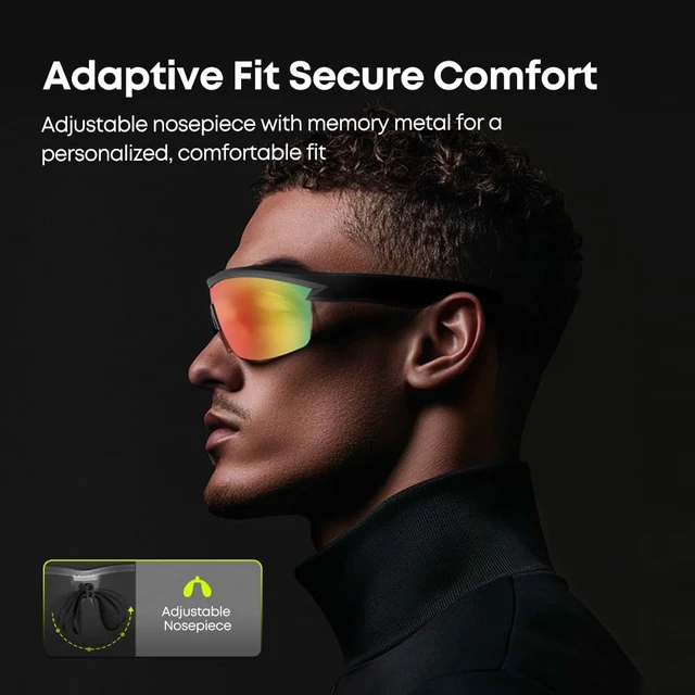 Alt view image 6 of 7 - AirNova Sport Audio Sunglasses, Polarized UV400, Bluetooth Headphones