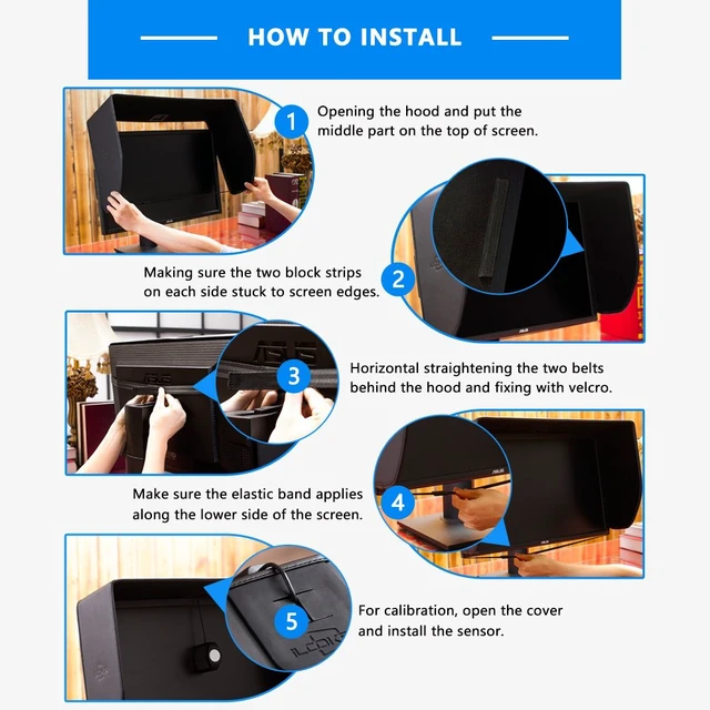 Alt view image 6 of 7 - 24P 24 inch Pro Edition LCD LED Video Monitor Hood Sunshade Sunhood for Dell HP Viewsonic Philips Samsung LG EIZO NEC ASUS ACER BENQ AOC Lenovo, Fits Monitor Frame Width 550-565mm