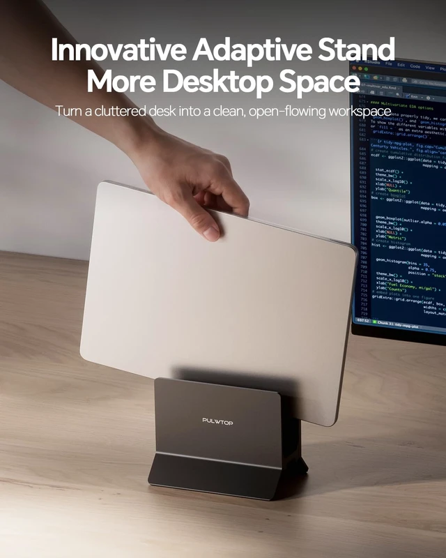 Alt view image 7 of 7 - MacBook Pro Air Docking Station, Vertical USB C Laptop Docking Station with M.2 SSD Slot, HDMI 4K@60Hz, 4 USB A/C Max 10Gbps, Ethernet, SD/TF, PD Dock for MacBook/USB-C Win Laptops - Black