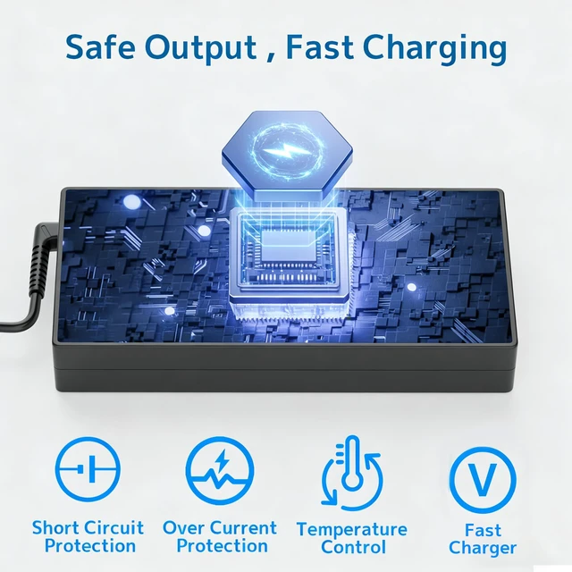 Alt view image 5 of 7 - 300W 20V 15A Laptop Charger Fit for Lenovo Legion Power Adapter Square Tip Smart IC Chip, Overheat & Overvoltage Protection, Supports Full Performance Mode, Fast Charging, Reinforced Power Cord
