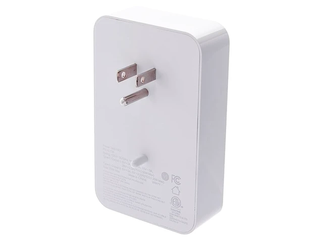 Alt view image 4 of 6 - 2-Outlet Wall Tap Power Strip with USB-C PD 50W + 20W Power Delivery, Wall Mountable, for Laptops and Mobile Phones - Workstream Collection