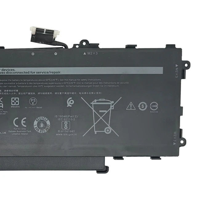 Alt view image 3 of 5 - GT6TK Battery 60Wh 5065mAh Replacement for Dell Latitude 9440 2-in-1 9450 2-in-1 Series K2CPY 31CP5/81/75 11.55V 3-Cell