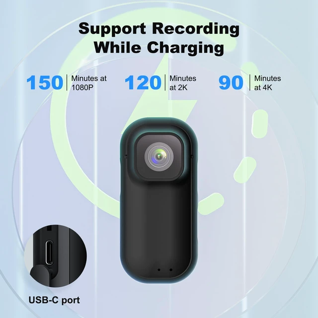 Alt view image 6 of 7 - 4K Mini WiFi Action Camera 128GB, Wearable Body Cam with 1.5" Screen Thumb-Sized POV Camera with Charging Case, Helmet Mount, Magnetic Sport DV for Bike Cycling, Pet, Vlogging