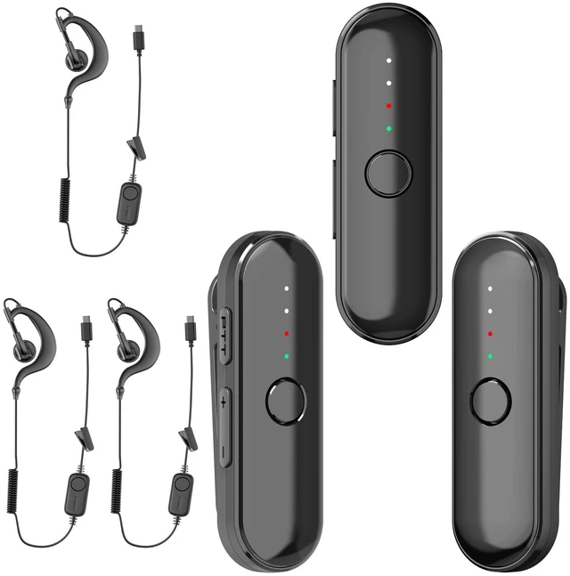 Main image of Super Mini Walkie Talkies, Touch-to-Talk Two Way Radio, Small Secure Clip-On Walkie Talkie with Earpieces for Outdoor Sports, Restaurants, Retail Stores, Baseball, Hospital, Biking, Adults, 3 Pack