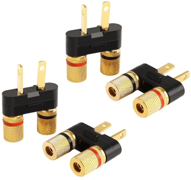 Main image of 4Pcs Vintage Receiver Speaker Banana Jack Plug Connectors Fit for Pioneer Speaker SX-626 727 820 828 990 6000,Dual Connection Design,Speaker Wire Or Standard 4mm Banana Plugs (4)