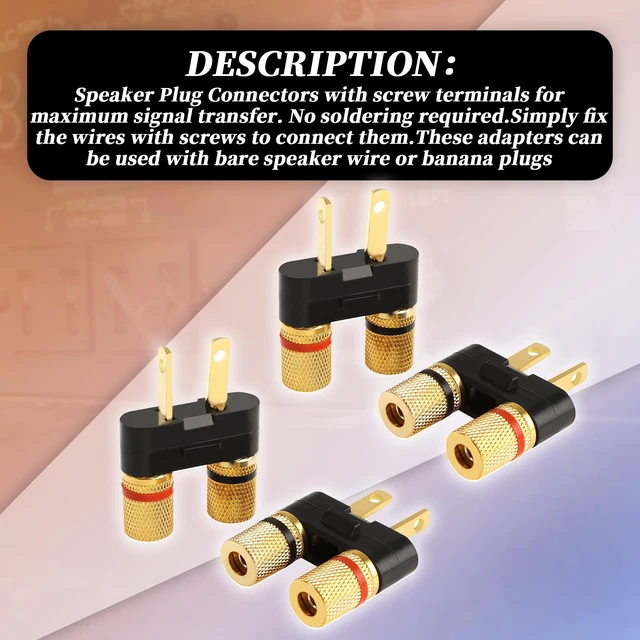 Alt view image 5 of 7 - 4Pcs Vintage Receiver Speaker Banana Jack Plug Connectors Fit for Pioneer Speaker SX-626 727 820 828 990 6000,Dual Connection Design,Speaker Wire Or Standard 4mm Banana Plugs (4)