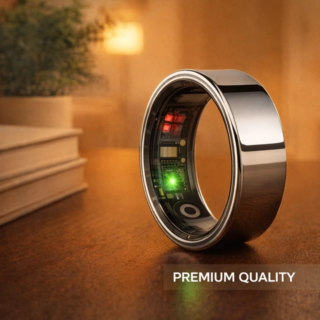 Alt view image 5 of 7 - Smart Ring for Women Men - Heart Rate Sleep Tracker, 5ATM Water Resistant, Gesture Control, Charging Case, Bluetooth 5.2, Silver, Size 9