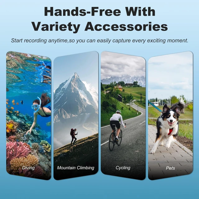 Alt view image 2 of 7 - 4K Mini Thumb Action Camera with Memory Card, Wearable POV Body Cam 1.5" Screen,Waterproof case,Magnetic & Clip Mount,Sports Camera for Work,Motorcycle, Hiking, Swimming, Travel, Vlogging,64G