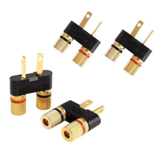 Alt view image 7 of 7 - 4Pcs Vintage Receiver Speaker Banana Jack Plug Connectors Fit for Pioneer Speaker SX-626 727 820 828 990 6000,Dual Connection Design,Speaker Wire Or Standard 4mm Banana Plugs (4)