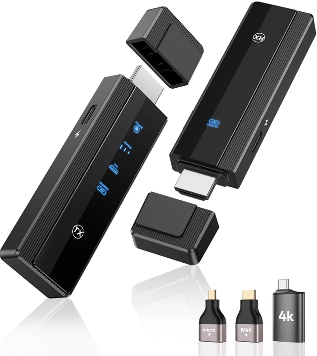 Main image of Wireless HDMI Transmitter and Receiver for World Cup Viewing, 4K Decode & 1080P 60Hz Zero Latency,328FT/100M,5G/2.4G Dual Band, Wireless HDMI Extender for Video/Audio to Monitor from TV Box/Laptop