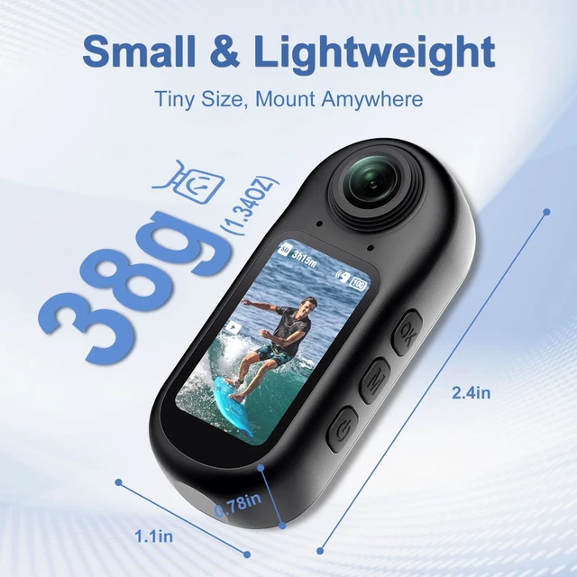 Alt view image 5 of 7 - 4K Mini Thumb Action Camera with Memory Card, Wearable POV Body Cam 1.5" Screen,Waterproof case,Magnetic & Clip Mount,Sports Camera for Work,Motorcycle, Hiking, Swimming, Travel, Vlogging,64G
