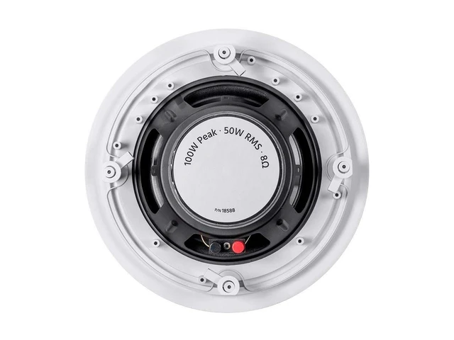 Alt view image 4 of 6 - 2-Way Polypropylene Ceiling Speakers - 8 Inch, Pair, with Paintable Grille, 100 Watt Peak Power - Aria Series