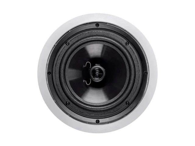 Alt view image 6 of 6 - 2-Way Polypropylene Ceiling Speakers - 8 Inch, Pair, with Paintable Grille, 100 Watt Peak Power - Aria Series