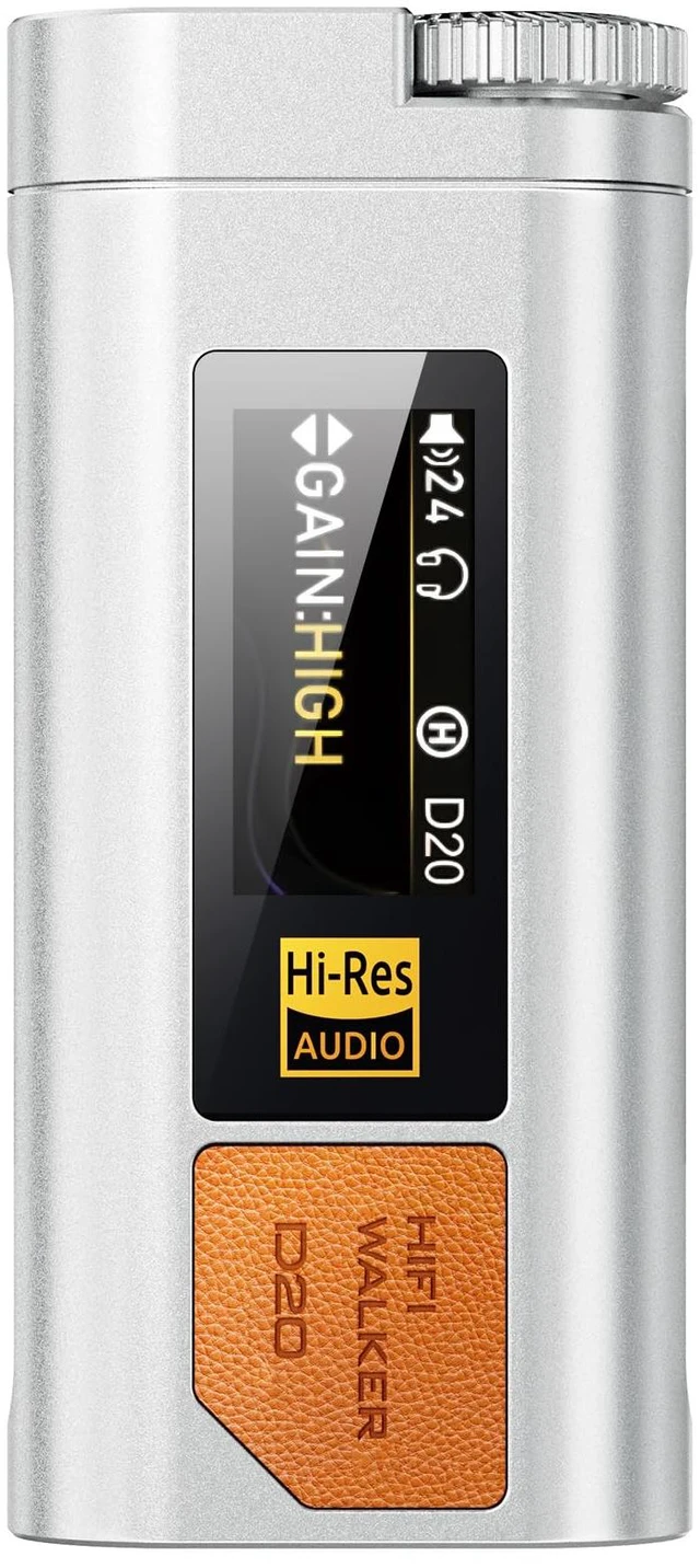 Main image of D20 DAC512 Portable Headphones Amplifier/DAC USB Hi-Res Audio Dongle with 4.4mm Balanced & 3.5mm Output, ES9038Q2M + CT7601PR, Support PCM 768kHz/DSD512, CNC Aluminum, OLED Display