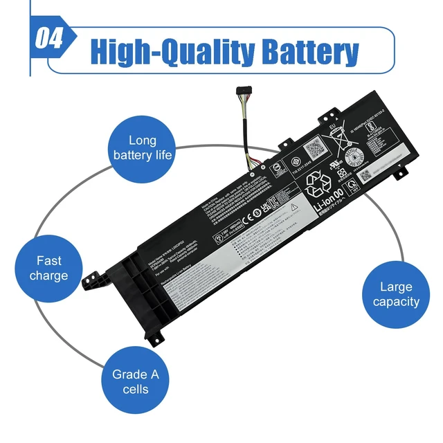Alt view image 5 of 6 - 38Wh L22C2PG2 Laptop Battery Replacement for Lenovo V14 G4 AMN IAN V15 G4 AMN Series L22M2PG2 L22B2PG2 L22D2PG2 5B11K24747 SB11K24748 5B11N56339 5B11K24752 SB11K24750 7.68V