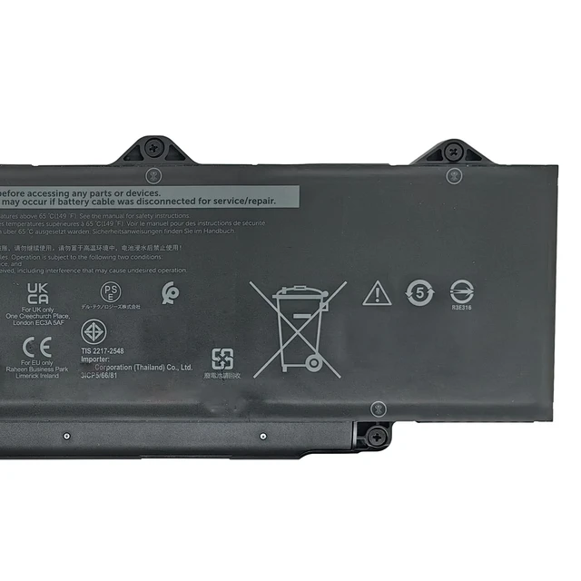 Alt view image 3 of 5 - DR02P Battery Replacement for Dell Latitude 5440 5450 5540 5550 Precision 3480 3490 3580 3590 Series 803W6 0803W6 2X1V9 02X1V9 54Wh 4623mAh 11.4V 3-Cells