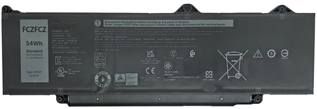Main image of DR02P Battery Replacement for Dell Latitude 5440 5450 5540 5550 Precision 3480 3490 3580 3590 Series 803W6 0803W6 2X1V9 02X1V9 54Wh 4623mAh 11.4V 3-Cells