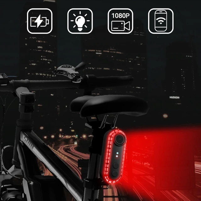 Alt view image 3 of 7 - Bike Camera with Taillight APP Control, 1080P HD 150° Wide Angle Bike Rear View Camera, IPX6 Water Proof 3500mah USB C Rechargeable Tail Light (16GB)