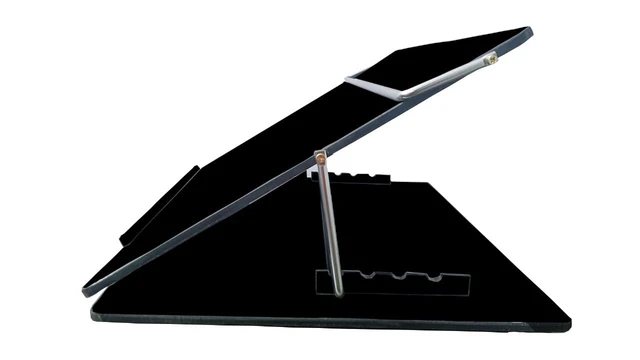Alt view image 5 of 6 - Table Top Elevator, Height Adjustable in-Line Document Holder Ergonomic Slanted Writing and Reading Stand for Desktop (Black Smoke, 12 x 16 inch) (Black, Small)