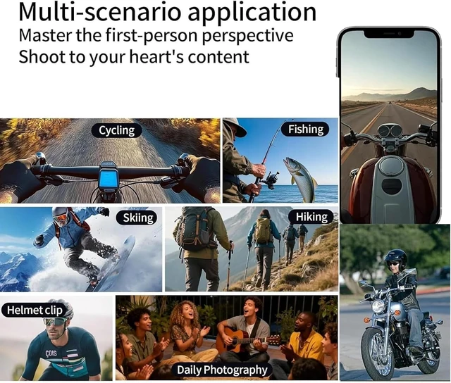 Alt view image 7 of 7 - Motorcycle Camera with Stabilization & EIS,Chest Magnetic Action Camera with Dual Screen,Wearable Thumb Size Waterproof Body Cam,with Mount for Motorcycle/Bike,for Cycling,Outdoors Activities (128g)