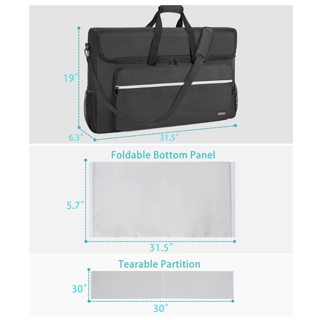 Alt view image 3 of 7 - 27-32" Monitor Transport Carrying Case(up to 2), Going Out Tote Bag Transporting LCD Screens, Monitors and TVs, for Travel, Work
