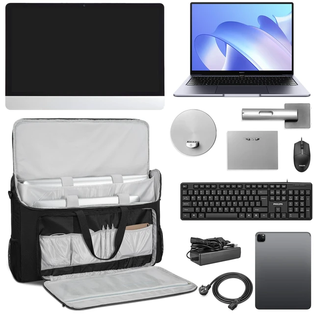 Alt view image 5 of 7 - 27-32" Monitor Transport Carrying Case(up to 2), Going Out Tote Bag Transporting LCD Screens, Monitors and TVs, for Travel, Work