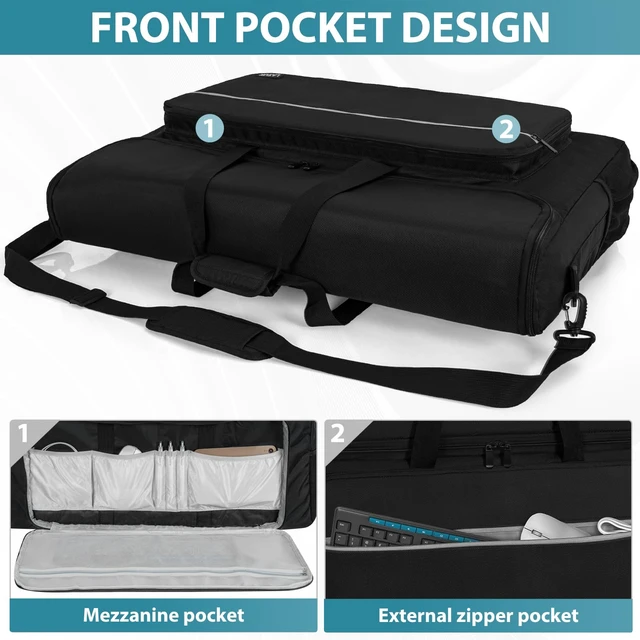 Alt view image 6 of 7 - 27-32" Monitor Transport Carrying Case(up to 2), Going Out Tote Bag Transporting LCD Screens, Monitors and TVs, for Travel, Work