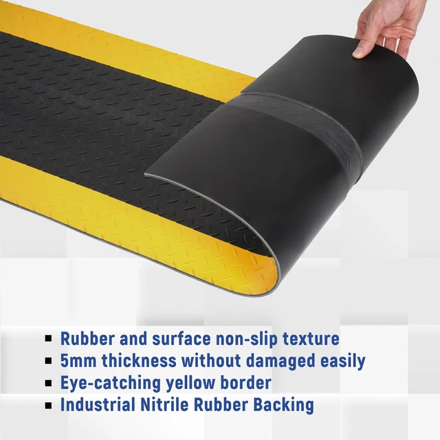 Alt view image 5 of 7 - Rubber Cord Cover Mat 47.2in Cable Protector Mat Heavy Duty Grip Cord Hider to Avoid Cable Trips