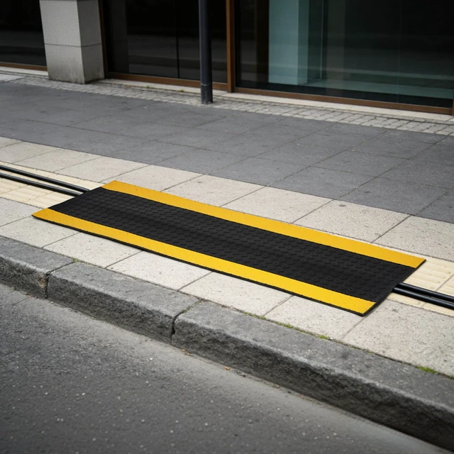 Alt view image 2 of 7 - Rubber Cord Cover Mat 47.2in Cable Protector Mat Heavy Duty Grip Cord Hider to Avoid Cable Trips