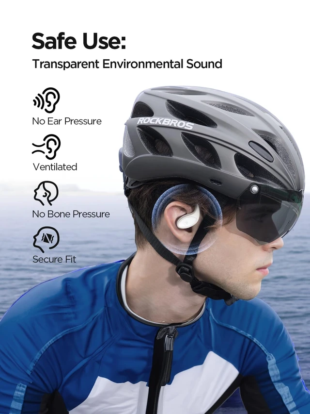 Alt view image 4 of 7 - S51 Open Ear Headphones - Lightweight Secure Fit, Open Ear Earbuds Wireless Bluetooth, 40H Playtime, Bass More+, IPX5 Waterproof, Clear Calls, Game Mode
