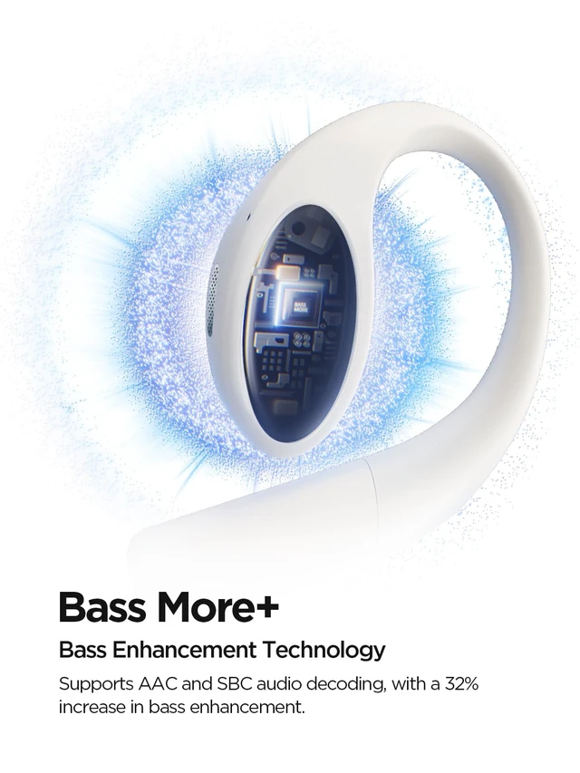 Alt view image 5 of 7 - S51 Open Ear Headphones - Lightweight Secure Fit, Open Ear Earbuds Wireless Bluetooth, 40H Playtime, Bass More+, IPX5 Waterproof, Clear Calls, Game Mode