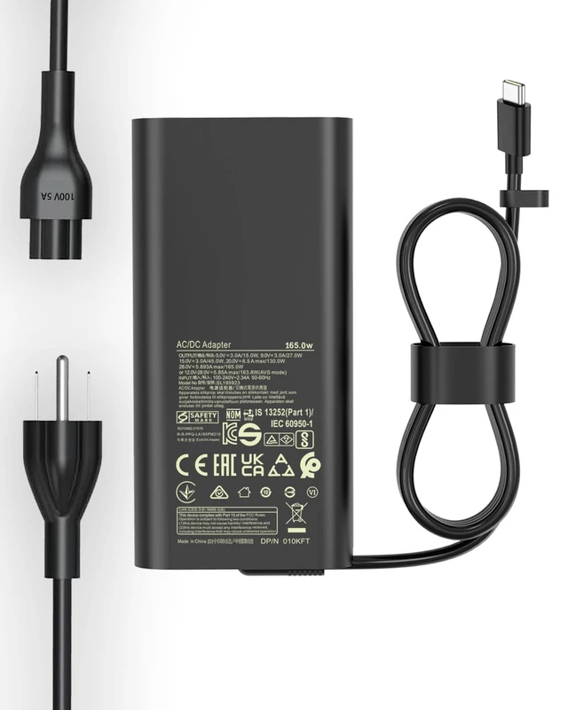 Alt view image 2 of 7 - 165W USB-C GaN Adapter Compatible with Dell Pro Max 16/18 MB16250 MB18250 Precision 5690 5680 / Latitude 7450 7650 HA165PM210 LA165PM210 Gaming Laptop Charger 28V 5.893a