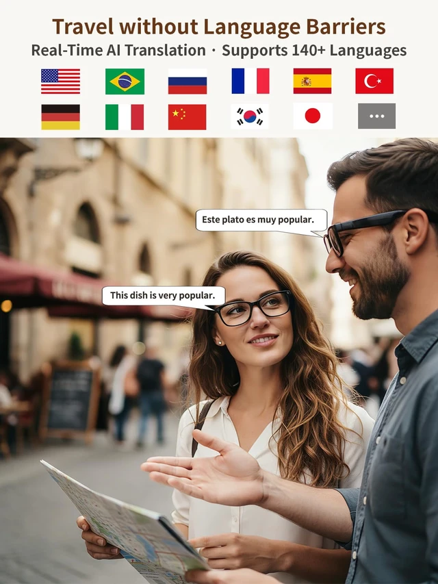 Alt view image 4 of 7 - AI Smart Glasses with Camera, 8MP HD Camera Sunglasses with 1080P Video Recording, AI Translation Support & Recognition, Bluetooth Sunglasses with Photochromic Lenses for Outdoor, Indoor