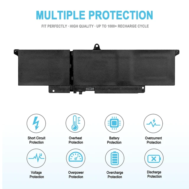 Alt view image 4 of 7 - 45Wh CGR6V Replacement Laptop Battery for Dell Pro 16 Plus PB16250 PB16255 PC16250 / Pro 14 Plus PB14250 PB14255 PC14250 / Pro 13 Plus PB13250 Series VMV83 55JWC 001WEF 0MNK2F 060GY0 0M9HTK 0RF5VP