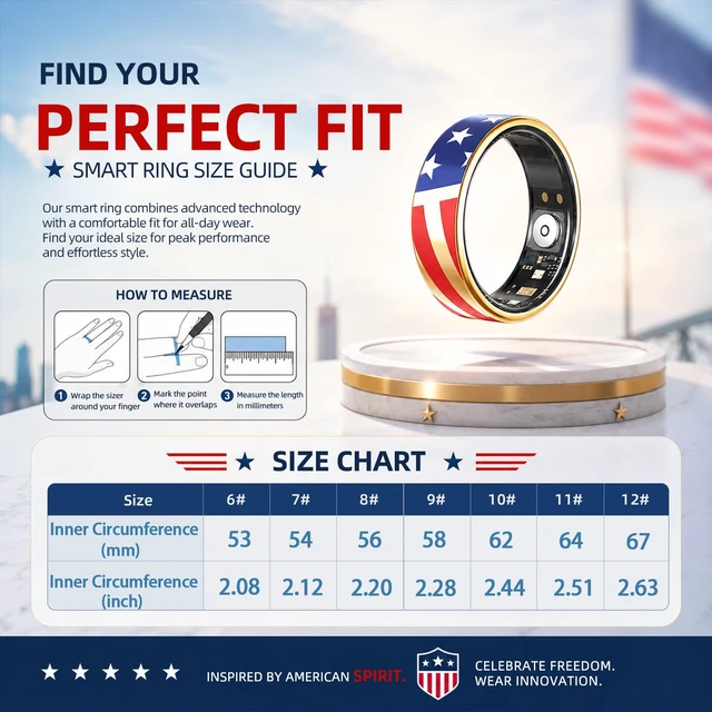Alt view image 2 of 7 - Smart Ring for Women, Health Fitness Trackers Ring (Gold, 7) 5ATM & No Subscription Fee, Sleep, Heart Rate, Women's Health, Stress Monitoring, iOS & Android