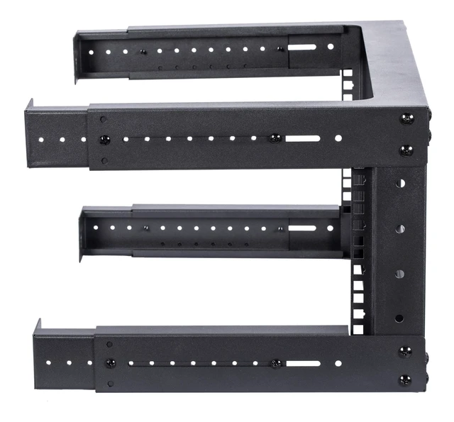 Alt view image 5 of 7 - 6U Adjustable Depth Wall Mount Open Frame Steel Network Equipment Rack 17.75 Inch Deep