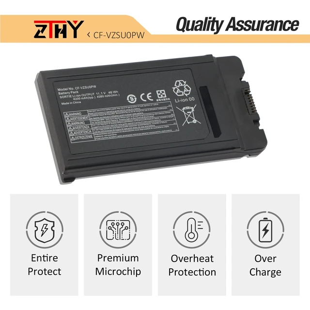 Alt view image 5 of 7 - CF-VZSU0PW Battery Replacement for Panasonic Toughbook CF-54 MK1 MK2 MK3 54 Gloved Multi Touch 54 Performance 54 Prime 54 Lite CF-VZSU0PR CF-VZSU0PJS CF-VZSU0LW CF-VZSU0KR Battery 11.1V 46Wh 4200mAh