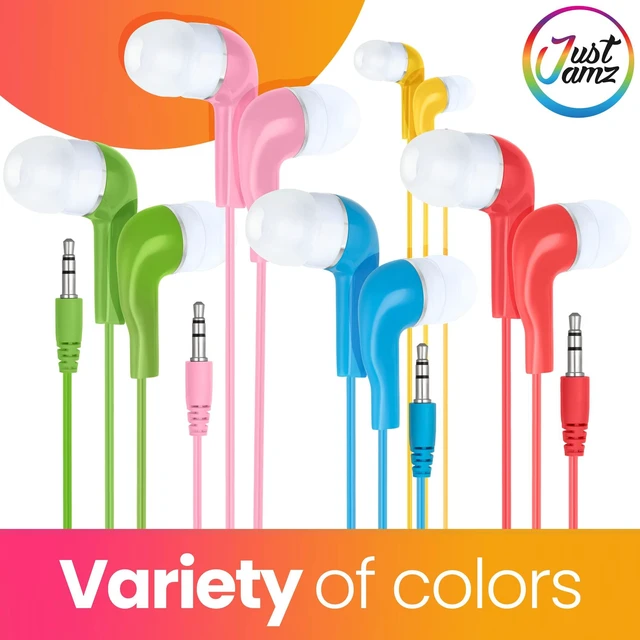 Alt view image 7 of 7 - Jelly Roll Bulk Earbuds for Classroom (100 Pack) Colorful Wired Student Earbuds with 3.5mm Jack Disposable Headphones Bulk Set for Schools, Testing, and District Procurement