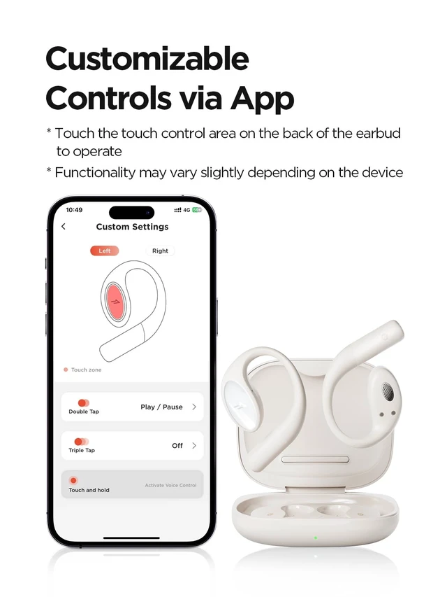 Alt view image 7 of 7 - S51 Open Ear Headphones - Lightweight Secure Fit, Open Ear Earbuds Wireless Bluetooth, 40H Playtime, Bass More+, IPX5 Waterproof, Clear Calls, Game Mode