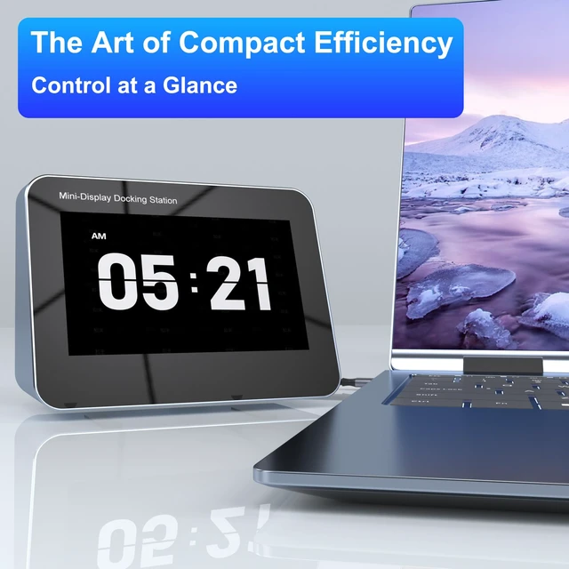 Alt view image 2 of 7 - Portable Monitor, 5" 1080P Portable Screen for Laptop, Laptop Monitor for MacBook Phone, Mini Monitor for, Portable Monitor for Digital Photo Frame, Desktop Clock, Second Screen, Home&Office