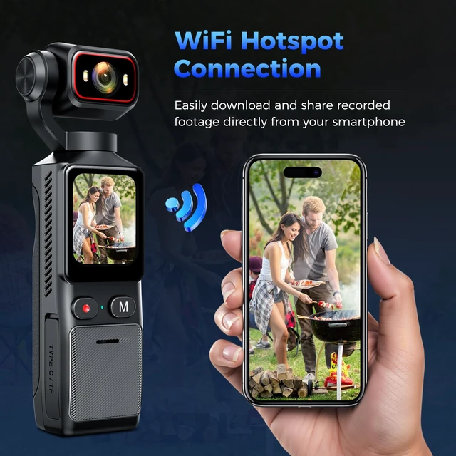 Alt view image 5 of 7 - 2K HD Pocket Vlogging POV Camera, 32GB,180° Rotatable Lens,WiFi Control,Timelapse,150° Wide Angle,for Outdoor Cycling Travel Vlog Selfies Sports Daily