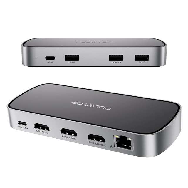 Main image of 3 HDMI Triple USB C Docking Station Dual 4K Display for MacBook M1-M5 & Win Laptop Docking Station Universal USB C Dock with Power Adapter, PD, 10Gbps USBC/A Data,2 USB-A 2.0, Ethernet