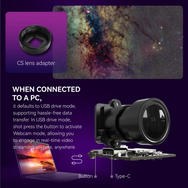 Alt view image 4 of 7 - Night Action Camera Prototype with 2.7K30FPS DC 5V Power for FPV and Other Occasions
